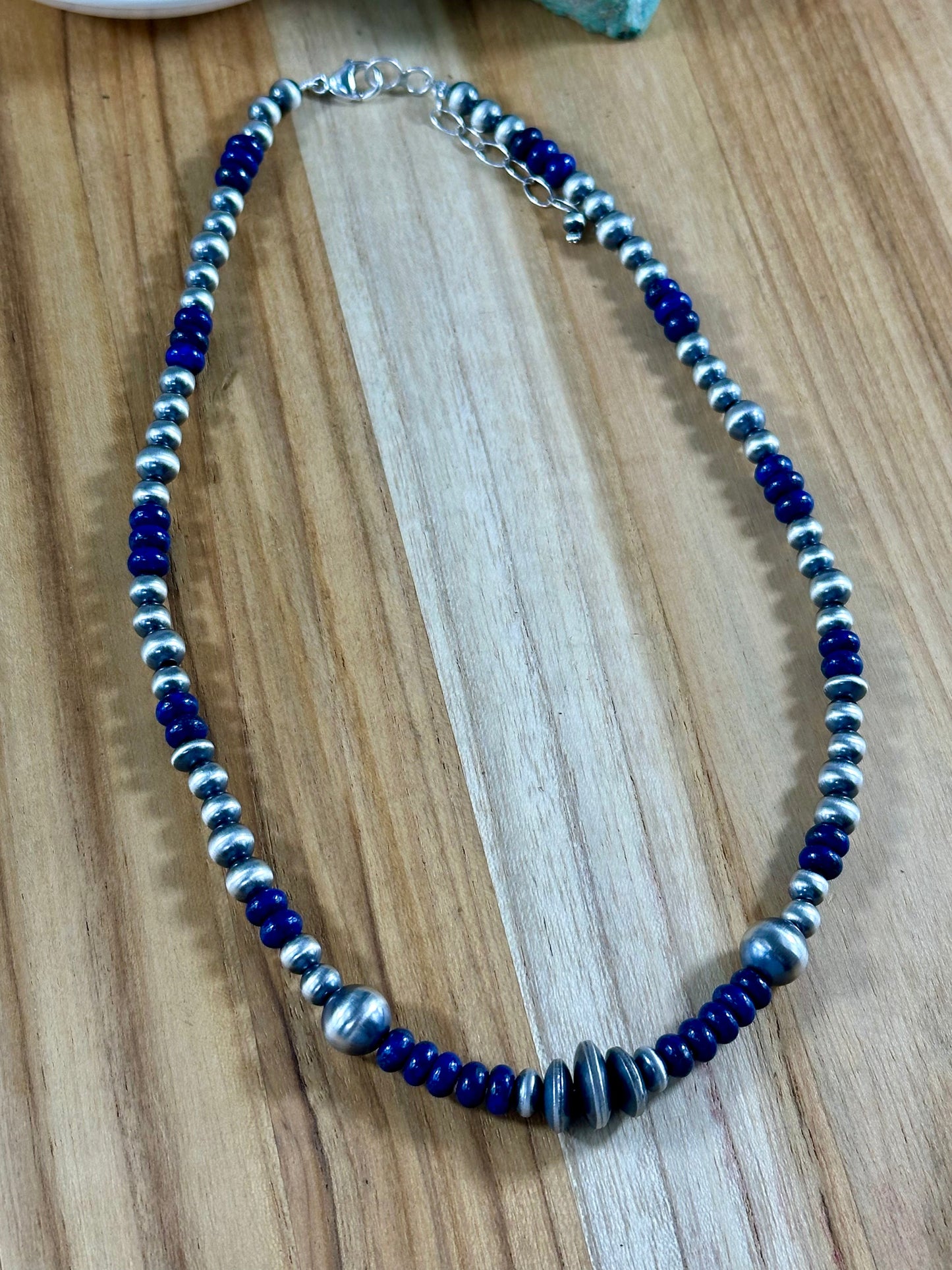 Lapis Lazuli Sterling Pearl Necklace