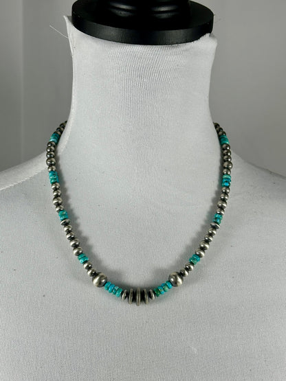 Kingman Turquoise Navajo Pearl Necklace