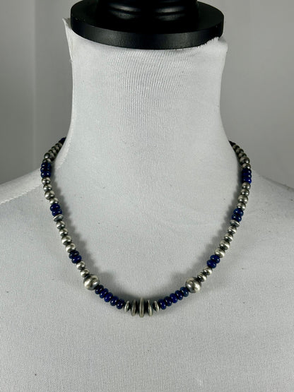 Lapis Lazuli Sterling Pearl Necklace