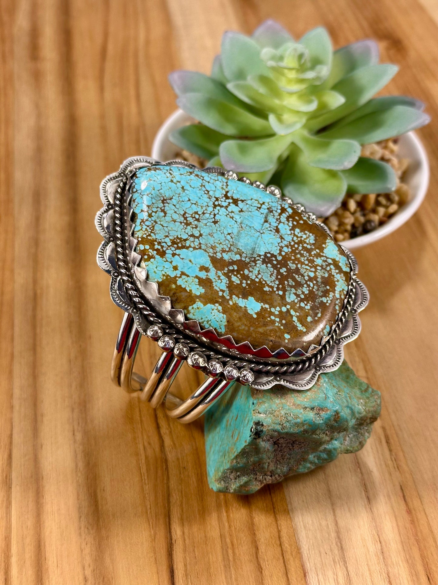 Number 8 Single Stone Sterling Silver Cuff Bracelet