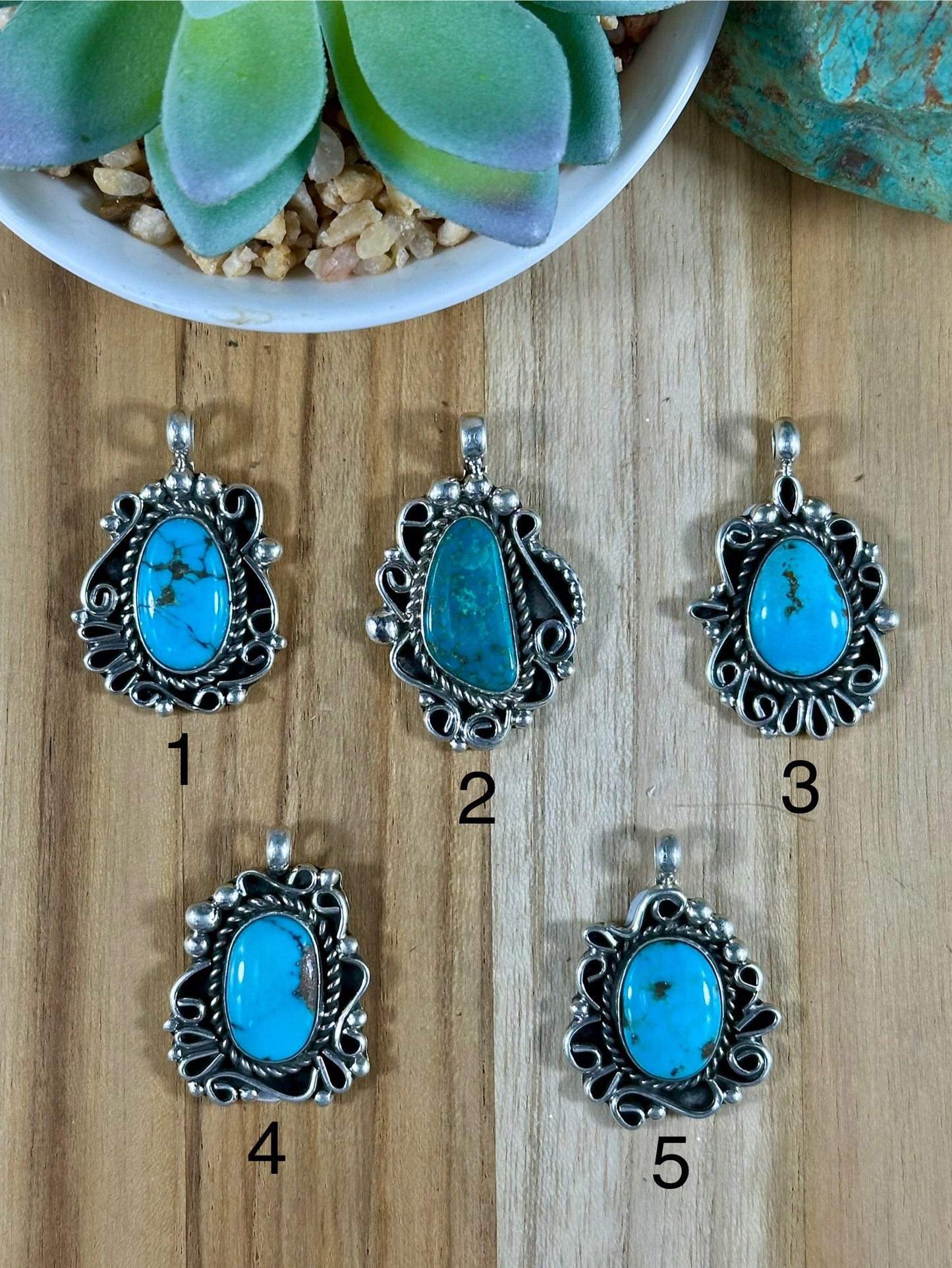 Kingman Turquoise Pendants