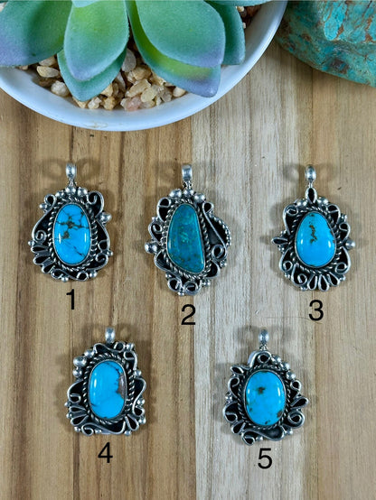 Kingman Turquoise Pendants