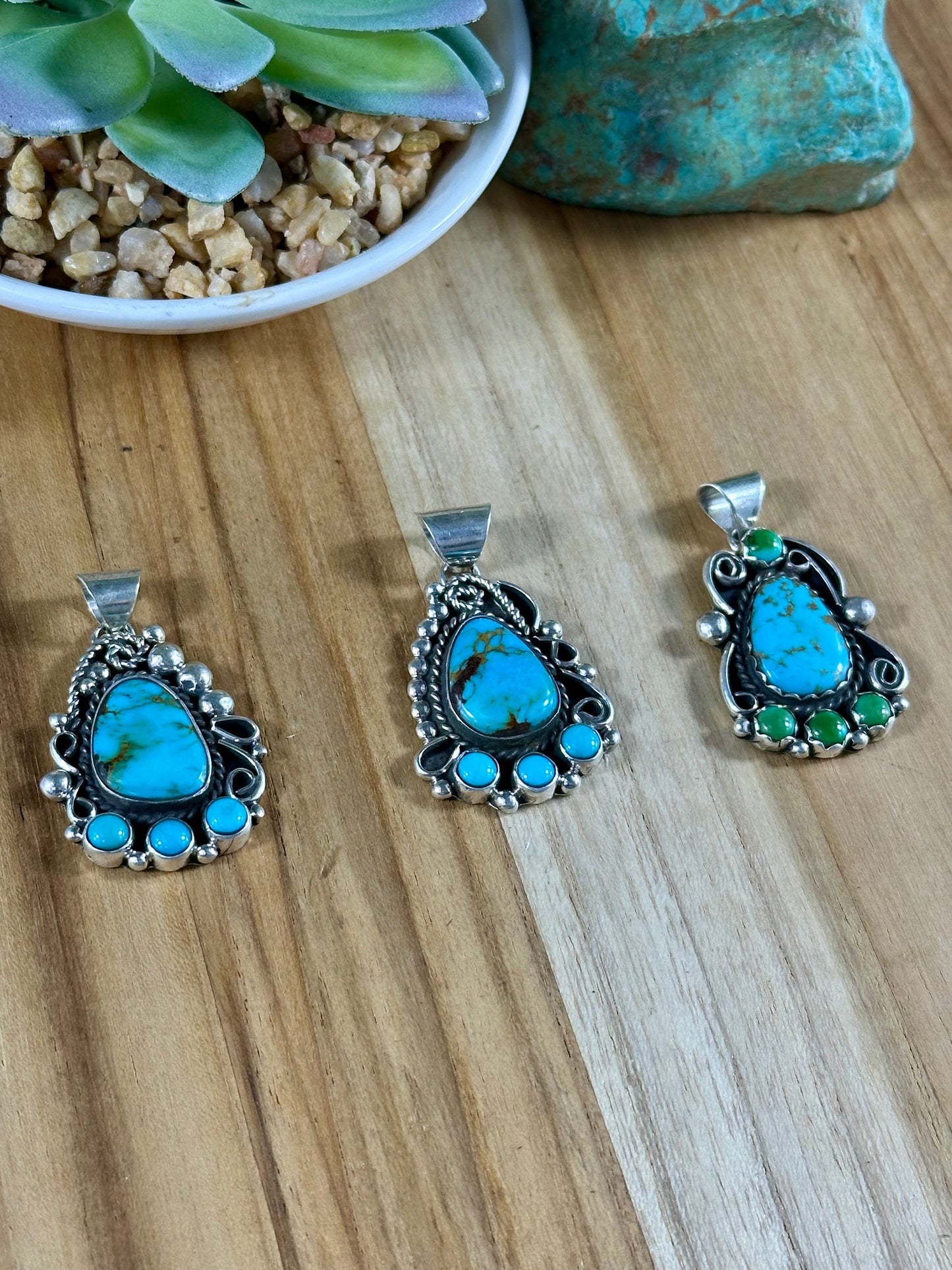 Kingman Turquoise Pendants