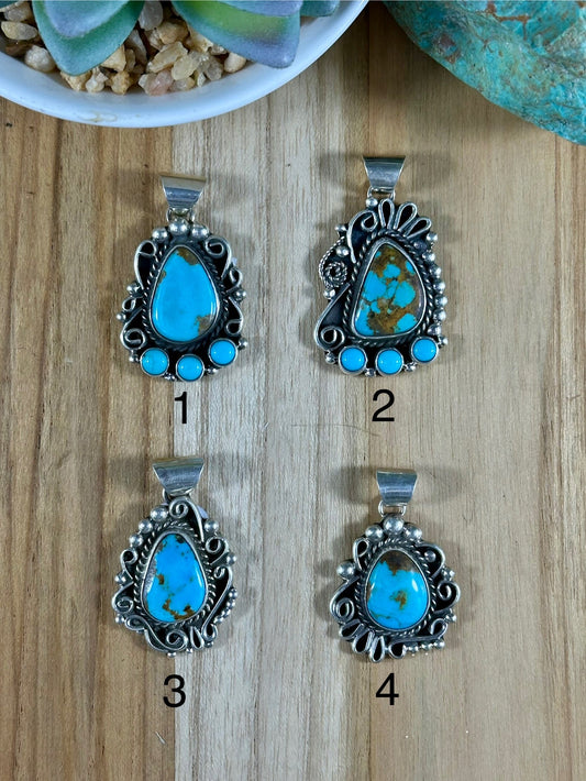 Kingman Turquoise Pendants