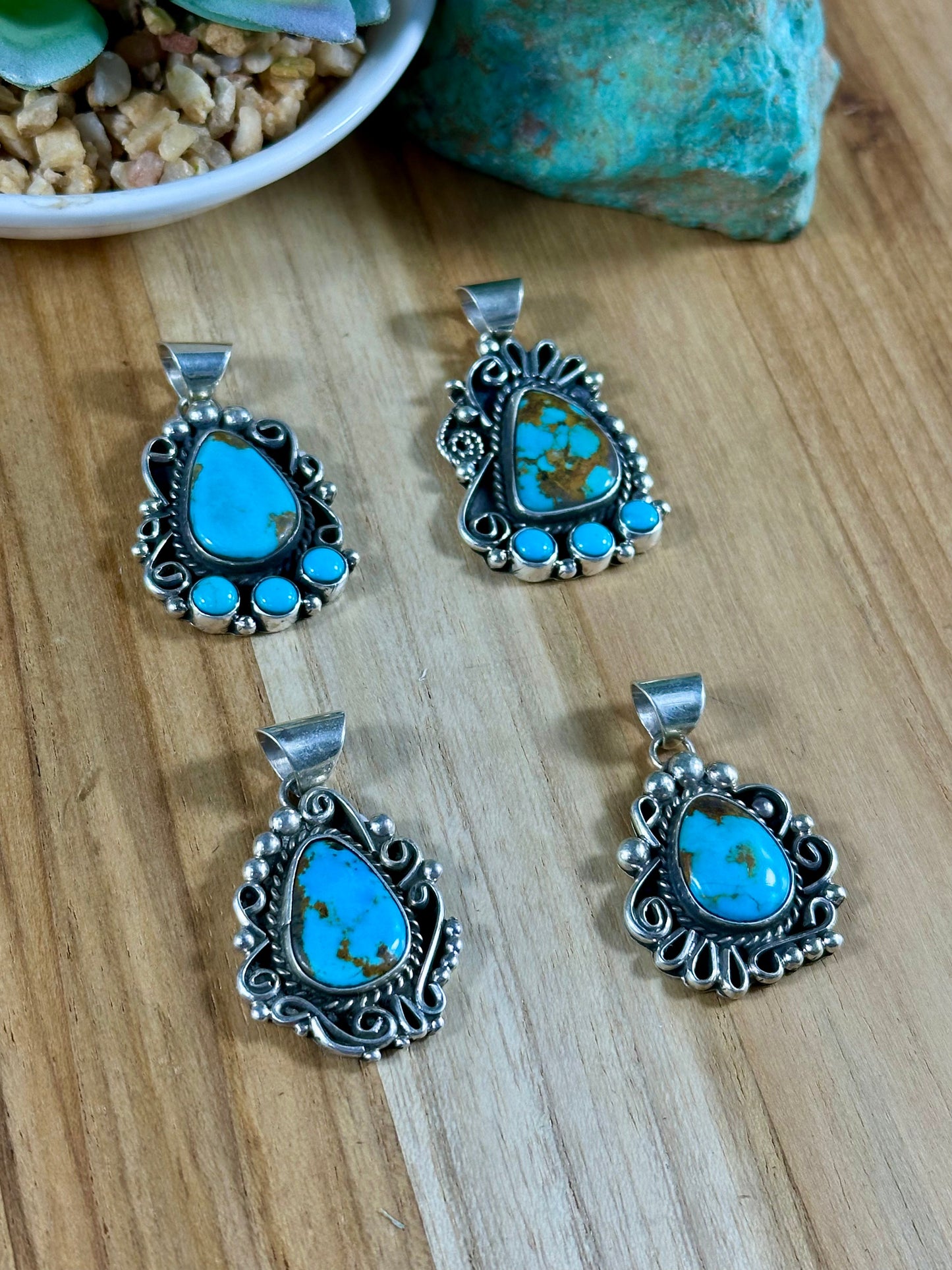 Kingman Turquoise Pendants
