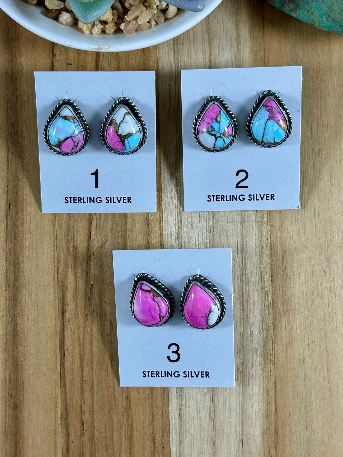 Cotton Candy Raindrop Studs
