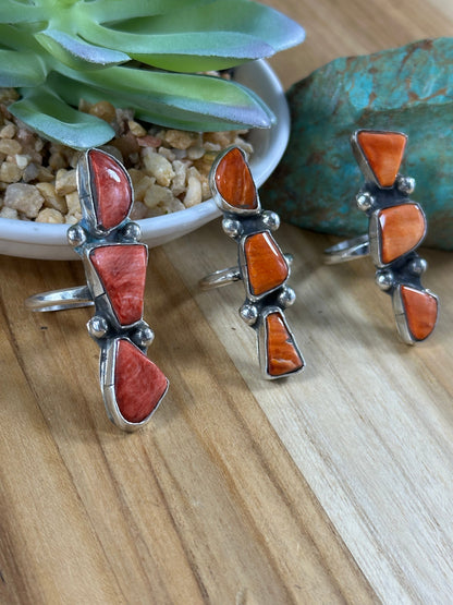 Adjustable Spiny 3-Stone Rings