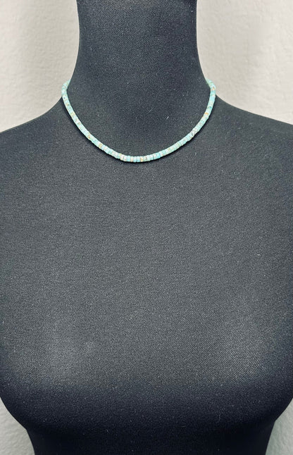 16" Kingman Turquoise Heishi Necklace