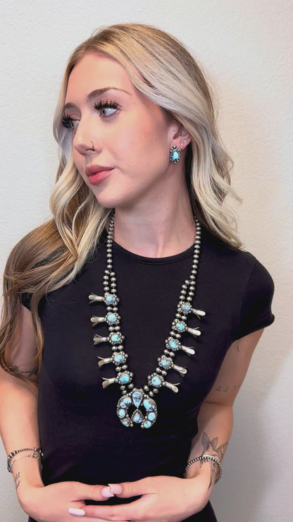 Golden Hills Squash Blossom Necklace & Earring Set